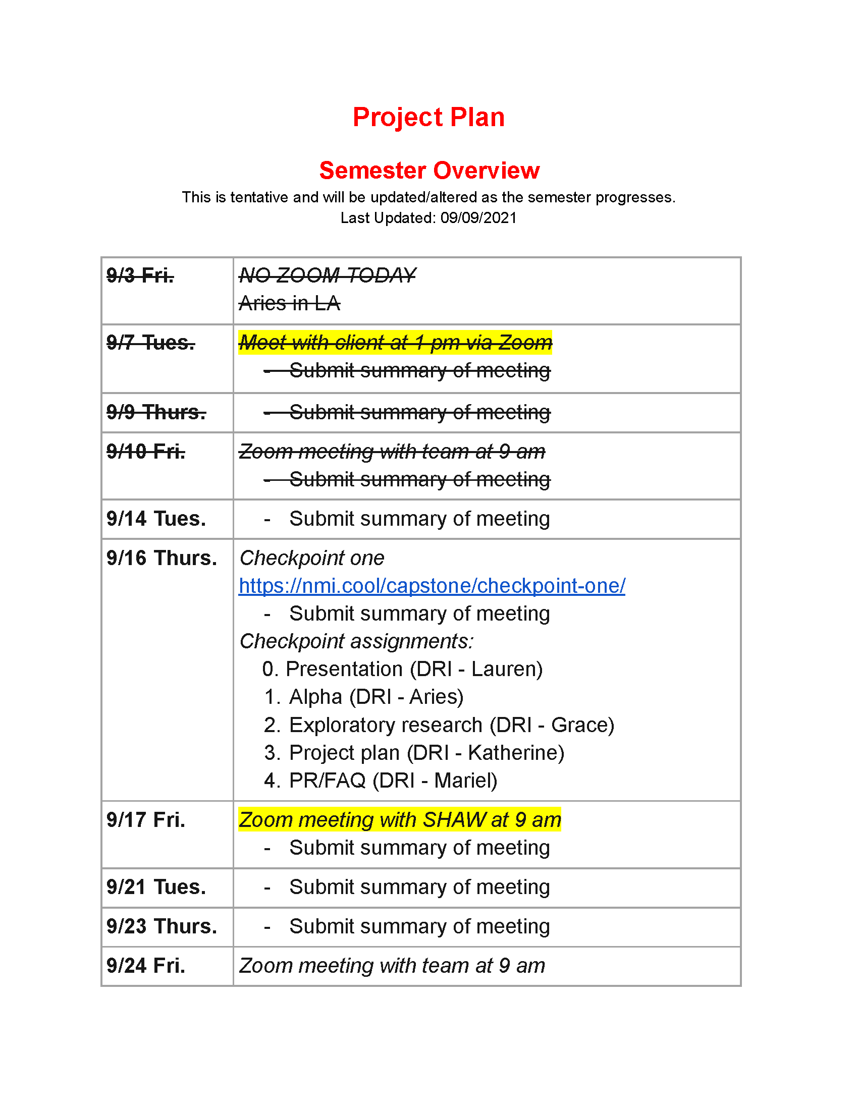 Project Plan Image